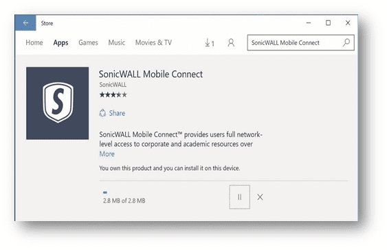 How to configure SSL-VPN connections using Mobile Connect on Windows 10