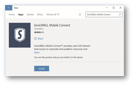 sonicwall mobile connect mac download without store