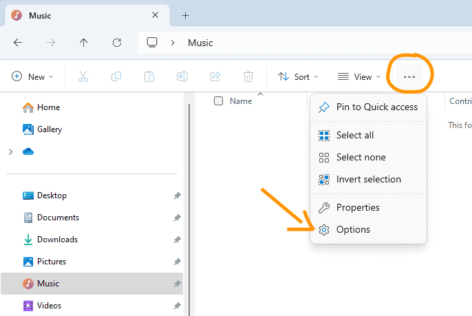 Change Folder Options